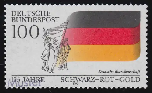 1463 Nationalfarben und Deutsche Burschenschaft, Muster-Aufdruck