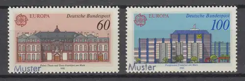1461-1462 EUROPA: Postalische Einrichtungen, Satz mit Muster-Aufdruck