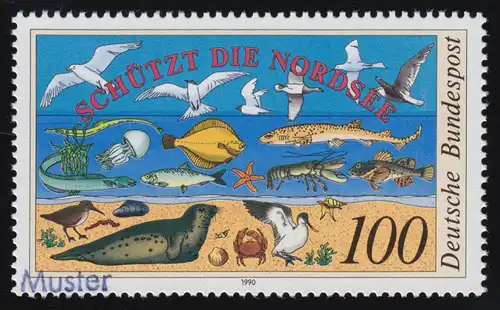 1454 Environnement: Conférence internationale sur la protection de la mer du Nord, impression modèle