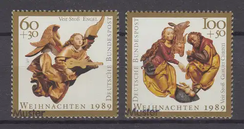 1442-1443 Weihnachten: Skulpturen von Veit Stoß, Satz mit Muster-Aufdruck