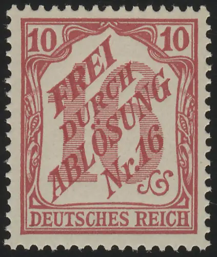 12 Remplacer n° 16, 10 Pf **