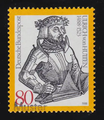 1364 Humanist und Publizist Ulrich von Hutten, Muster-Aufdruck