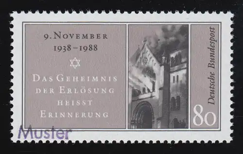1389 Novemberprogrome / Reichskristallnacht, Muster-Aufdruck