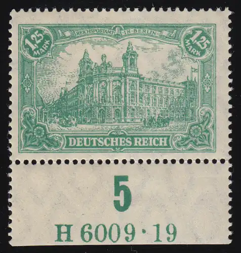 113 Freimarke 1,25 Mark als UR-Stück mit HAN **, Rand leicht angefaltet