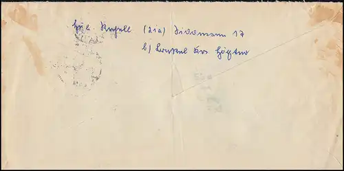 Landpost Siddessen über Brakel Land 1958 Bedarfserhaltung/senkrechter Briefbug