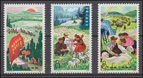 1422-1424 China - Viehzucht und Weideflächen, postfrisch ** / MNH