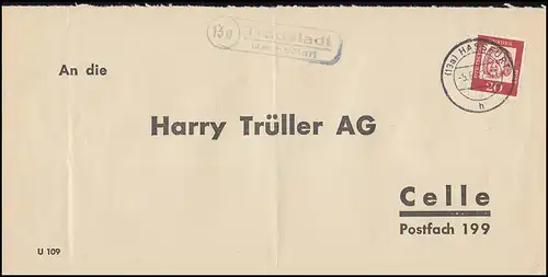 Landpost Traubstadt via HASSFURT 5.5.62 Conservation des besoins/reprise de correspondance