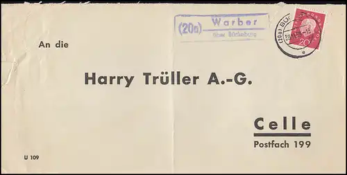 Landpost Warber au sujet de Bückeburg 30.11.59 Entretien des besoins/Senkröger Schiffbug