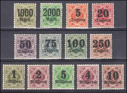 171-183 Dienstmarken Hochinflation mit Aufdruck, 13 Werte komplett **