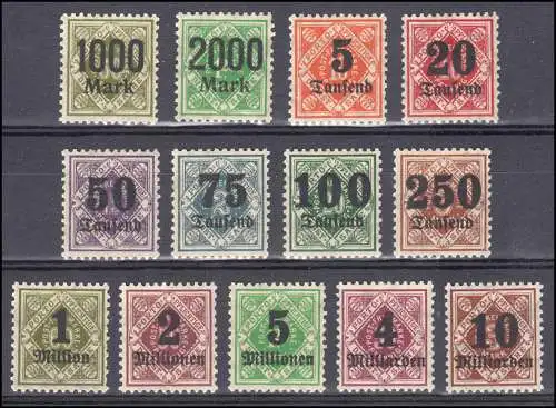 171-183 Dienstmarken Hochinflation mit Aufdruck, 13 Werte komplett **