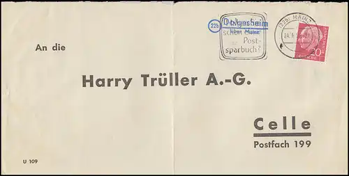 Landpost Dolgesheim sur Mayence 24.6.59 Mainz pour la conservation des besoins/senger Schiffbug