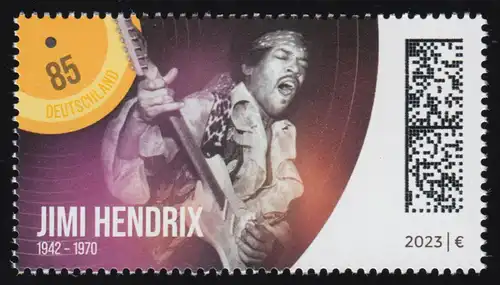 3780 Légendes de la musique pop/rock: Jimi Hendrix, frais de port ** / MNH