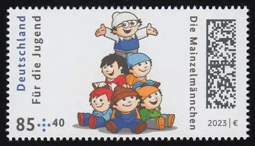 3777 Für die Jugend: Die Mainzelmännchen 85 Cent, postfrisch ** / MNH