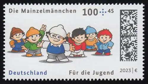 3778 Für die Jugend: Die Mainzelmännchen 100 Cent, postfrisch ** / MNH