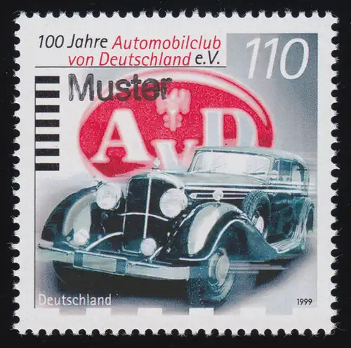 2043 AvD - Automobilclub von Deutschland, Muster-Aufdruck