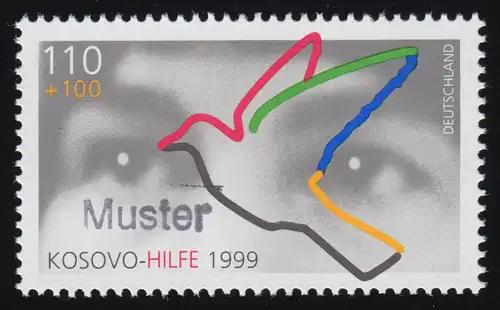 2045 Kosovo-Hilfe, Muster-Aufdruck