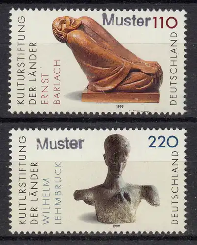 2063-2064 Fondations culturelles des pays, 2 valeurs, ensemble avec impression modèle