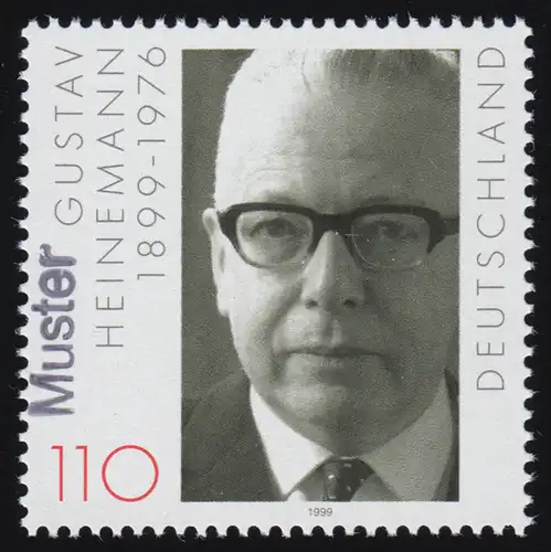 2067 Bundespräsident Heinemann, Muster-Aufdruck
