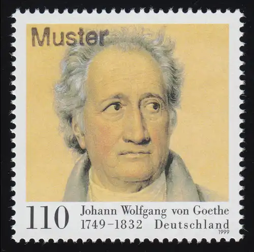 2073 Dichter Johann Wolfgang von Goethe, Muster-Aufdruck