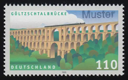 2082 Brücken: Göltzschtalbrücke, Muster-Aufdruck