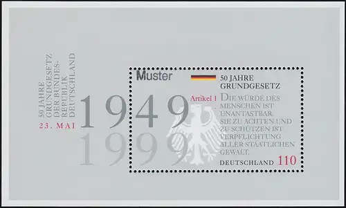 Block 48 Loi fondamentale en Allemagne, impression modèle