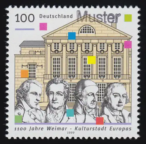 2028 Weimar - Kulturhauptstadt Europas, Muster-Aufdruck