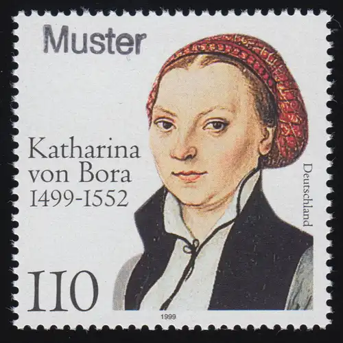 2029 Katharina von Bora - Gattin von Martin Luther, Muster-Aufdruck