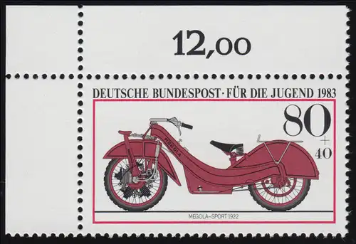 1170 Jugend Motorräder Megola-Sport 80+40 Pf ** Ecke o.l.
