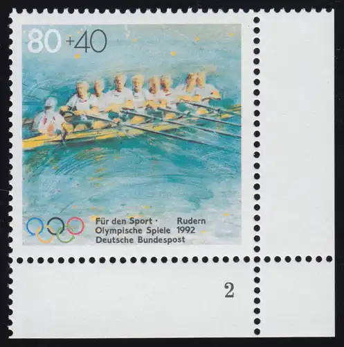 1593 Sporthilfe 80+40 Pf Rudern** FN2