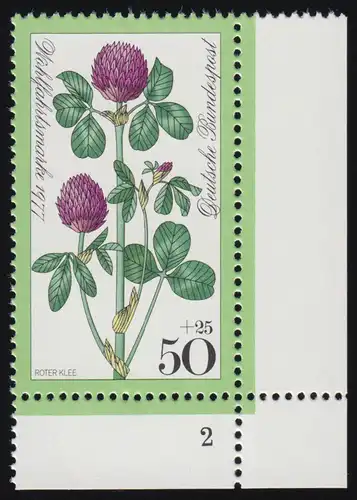 951 Wiesenblumen 50+25 Pf Roter Klee ** FN2