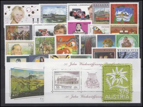 2506-2563 Autriche-Janvier 2005 complet, frais de port **