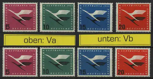 205-208 Lufthansa - un ensemble de filigranes WZ Va et Vb **