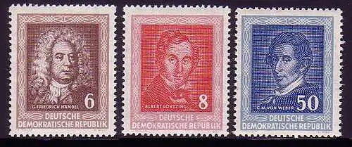 308-310 Komponisten 1952, Satz postfrisch **