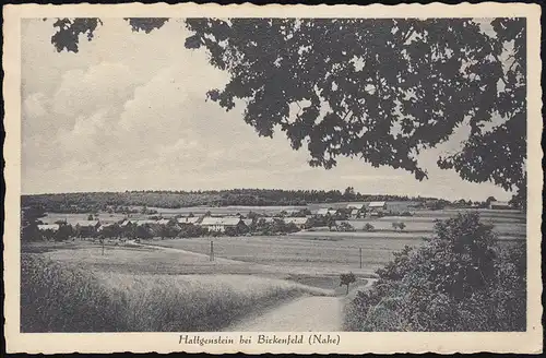 Landpost Hattgenstein über Birkenfeld (Nahe) 1935, passende AK (ohne Frankatur)