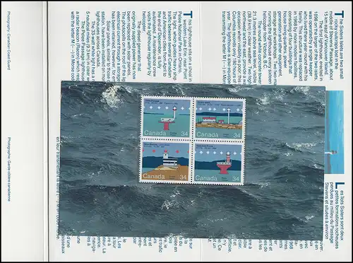 Canada: l'impression du phare 1987 **/MNH dans le folder officiel