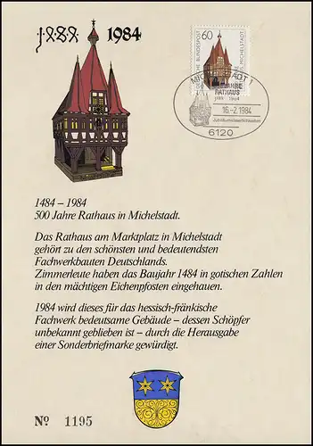 1200 Rathaus Michelstadt - auf ETB - ESST MICHELSTADT 16.2.1984