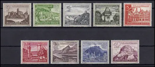 730-738 Winterhilfe/Bauwerke 1939 - kompletter Satz ** postfrisch