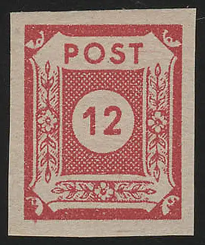 SBZ 63v chiffre 12 Pf, rose foncé, coupé, **