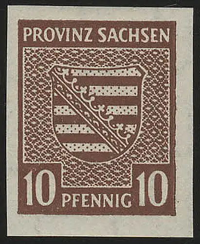 SBZ 72 Provinzwappen 10 Pf, rötlichbraun, ungezähnt, **