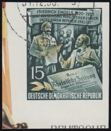 487B Friedrich Engels 15 Pf UNGEZÄHNT aus Block 13 O Gefälligkeitsstempel