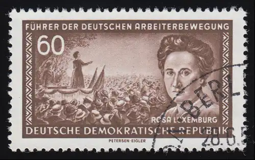 478 XI Rosa Luxemburg 60 Pf Wz.2 XI Gefälligkeitsstempel