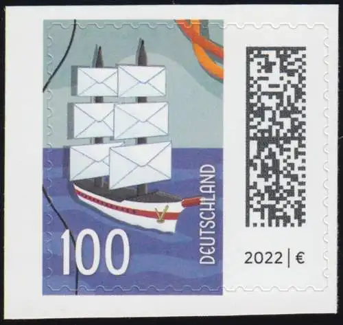 3653II Monde des lettres: courriers 100 centimes, autocollants en FB 115aIII, **