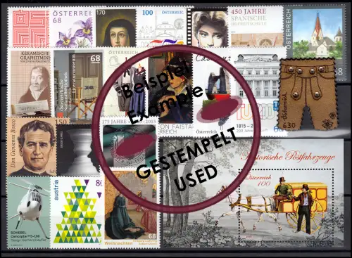 3177-3242 Autriche-Janvier 2015 complet, cacheté