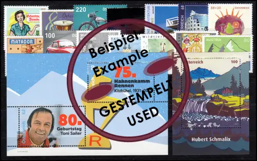 3177-3242 Autriche-Janvier 2015 complet, cacheté