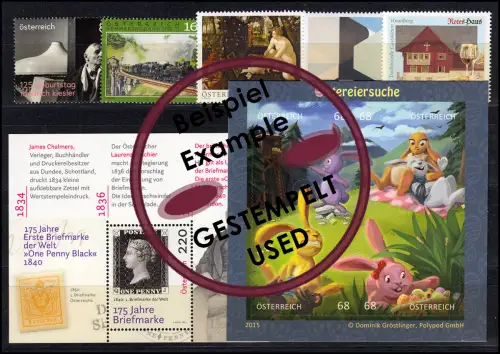 3177-3242 Autriche-Janvier 2015 complet, cacheté
