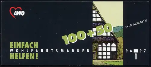 AWO/ Wofa 1996 100 Pf, 5x1886, frais de port