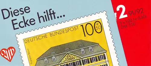 AWO/Wofa 1991 Postamt Bonn 100 Pf, 5x1567, postfrisch