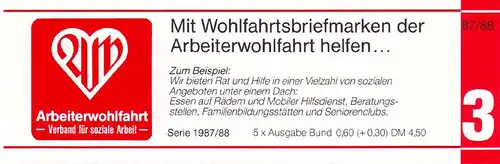 AWO/Wofa 1987 Gold & Silber - Prunkschnalle 60 Pf, 5x1334, postfrisch