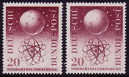 214 Forschung Farbtönungen dunkel- und hellbraunkarmin, Set ** postfrisch