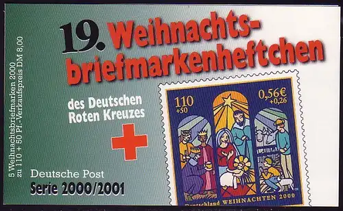 DRK/Weihnachten 2000/01 Krippendarstellung 56 Cent, 5x2152 19.MH, Tagesstempel